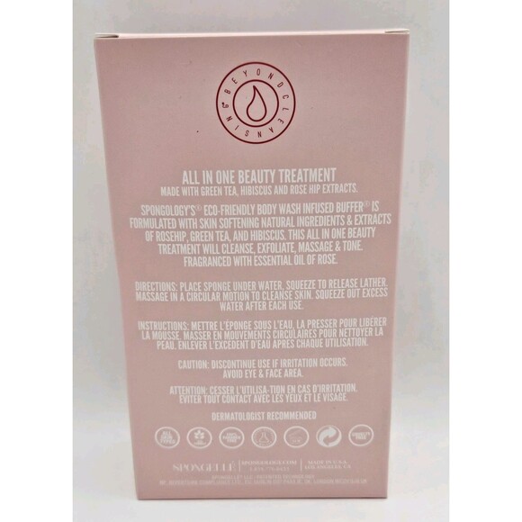 Spongelle Spongology Body Wash Infused Body Buffer Rose 4oz NEW 20+ Washes - Picture 2 of 3